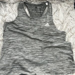 adidas Heathered Gray Racerback Tank Top